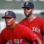 Perhaps Xander Bogaerts and Dustin Pedroia will be together for a long time. (Jim Davis/Globe Staff).